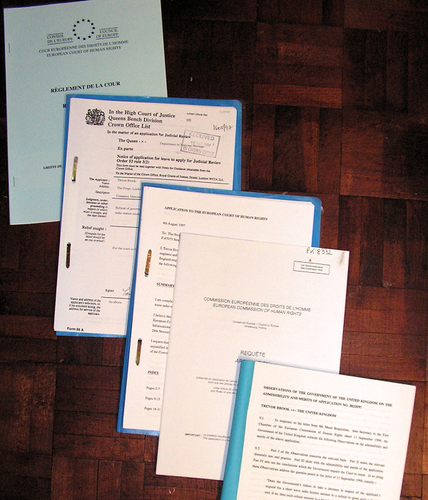 Selection of Radiofax High Court and ECHR documents